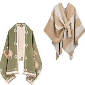 3248 Scarf For Women Pashmina Shawl Wrap & Soft Open/cross Front Poncho